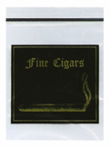 BagCo offers stock bags printed in gold and black with a black zipper marked "Fine Cigars", perfect for holding fine cigars and tobacco products.
